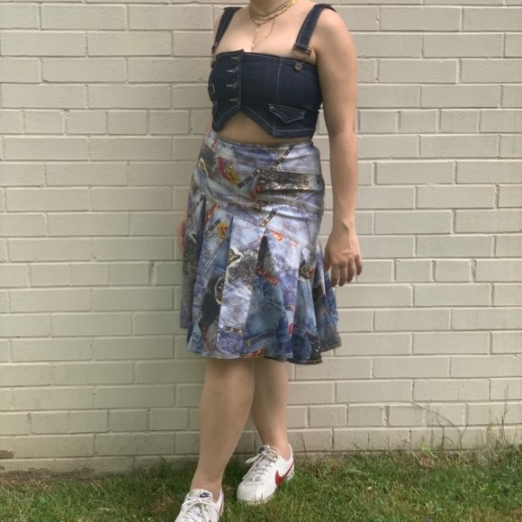 Vintage Asymmetric Pleated Skirt - Picture 6 of 6